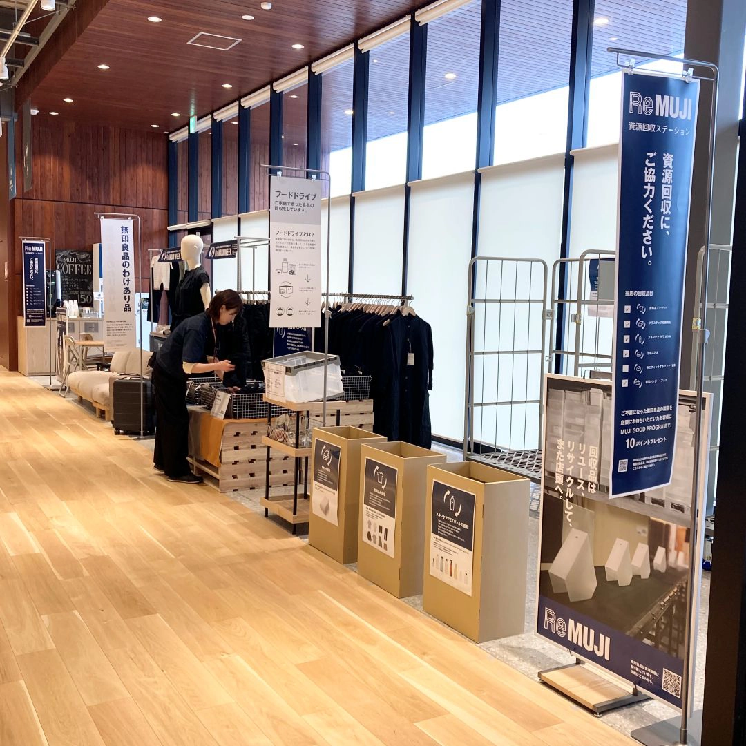 無印良品「ReMUJI-WEEK」の店舗にある回収ボックスの様子